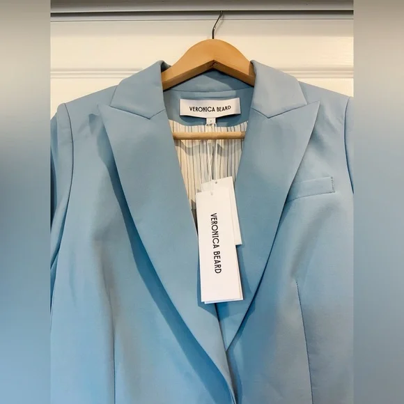 NWT $648 Veronica Beard Hosanna Virgin Wool Blend Dickey Jacket Sea Glass - Picture 5 of 10